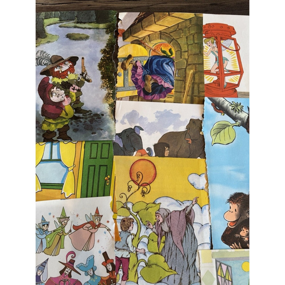 VTG 70's Childrens Book Pages Ephemera Junk Journal Disney Fairy Tales Dr. Seuss - Picture 2 of 7